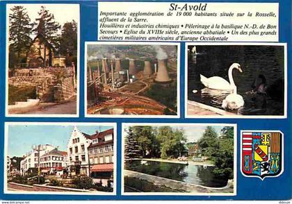 Carte Postale - 57 - Saint Avold - Multivues - Blasons - Flamme Postale de Saint Avold - CPM - Voir Scans Recto-Verso -