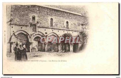 CPA Saint Benoit Les Ruines du Cloitre Folklore