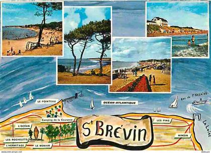 44 - Saint Brévin les Pins - Multivues - Carte Géographique - Flamme Postale - CPM - Voir Scans Recto-Verso