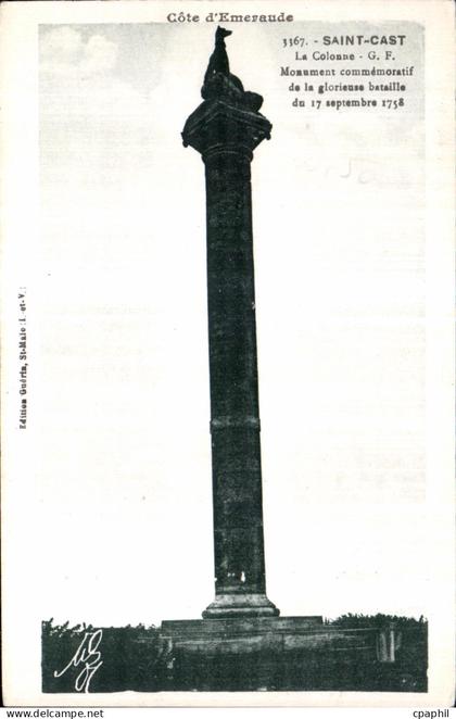 CPA Cote d Emeraude Saint Cast La Colonne 17 septembre 1758