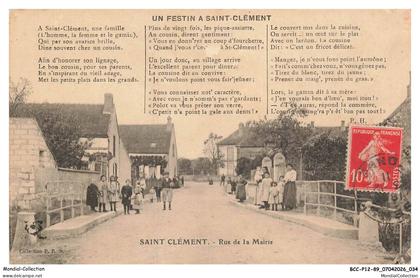 BCCP12-1078-89 - SAINT-CLEMENT - Rue de la mairie - Un festin a saint-clément