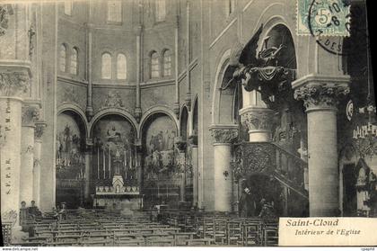 CPA Saint Cloud Interieur de L Eglise