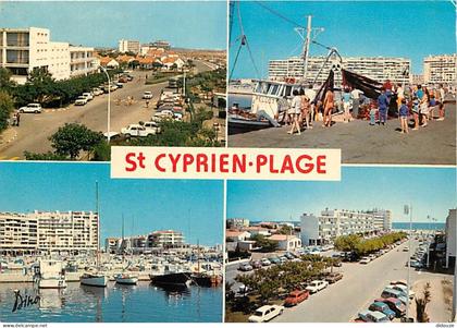 66 - Saint Cyprien - Multivues - Automobiles - Bateaux - immeubles - CPM - Voir Scans Recto-Verso