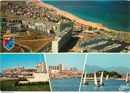 CPM La Cote Vermeille Saint Cyprien Plage Pyrenees Orientales Vue aerienne le nouveau port et la pla
