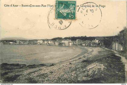 Carte Postale Ancienne - 83 - Saint-Cyr-sur-Mer - Vue Générale de la Plage - CPA - Oblitération - Voir Scans Recto-Verso