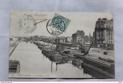 Saint Denis, le canal, péniches et bateliers, Seine saint Denis 93