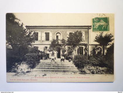 PAT - 1846  SAINT-ETIENNE-DE-TULMONT  :  La MAIRIE  -  ECOLE de GARCONS   1912   XXX