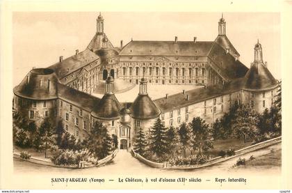 CPA Saint Fargeau Yonne le chateau a vol d'oiseau XII siecle