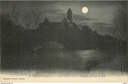 CPA Saint Florent le Vieil M et L l'Eglise au clair de lune
