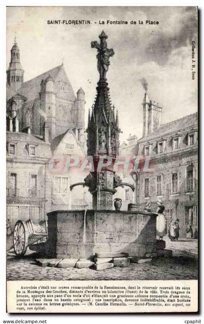 CPA Saint Florentin La fontaine de la place