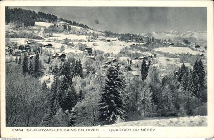 CPA Saint GErvais les Bains en hiver Quartier du Nerey