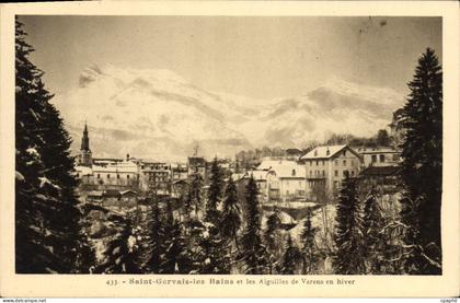 CPA Saint Gervais Les Bains les aiguilles de Varens en hiver