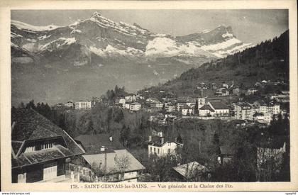 CPA Saint Gervais les Bains Vue Generale et la Chaine des Fiz
