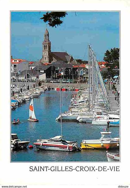 85 - Saint Gilles Croix de Vie - Port de plaisance et l'Eglise de Croix de Vie - Bateaux - Voiles - CPM - Voir Scans Rec