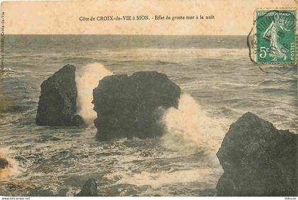 Carte Postale Ancienne - 85 - Saint Gilles Croix de Vie - Cote de Croix-de-Vie à Sion - CPA - Oblitération de 1908 - Voi