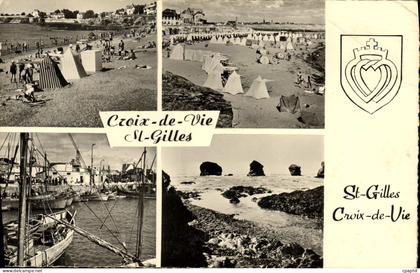 CPM Croix de Vie Saint Gilles La Plage Le port et les rochers de Sion