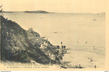 CPA Saint Jacut de la Mer (C du N) La Plage et les Rochers