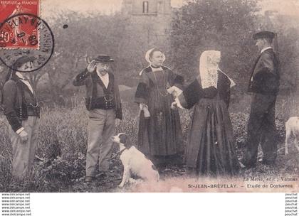 D5-56) SAINT JEAN BREVELAY  - ETUDE DE COSTUMES - EN 1908