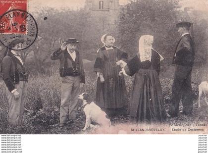 D5-56) SAINT JEAN BREVELAY  - ETUDE DE COSTUMES - EN 1908
