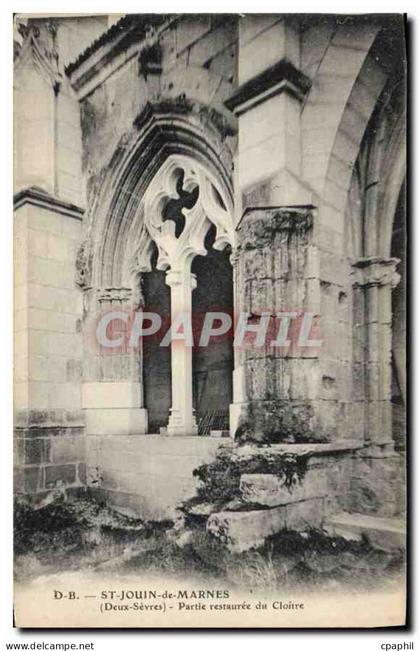CPA St Jouin de Marnes Deux Sevres Partie restauree du Cloitre