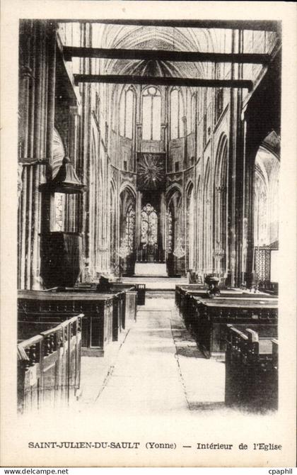 Saint Julien du Sault CPA Interieur de l'eglise