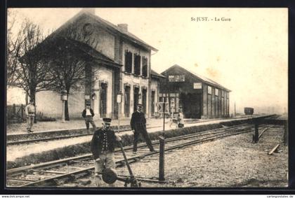 CPA Saint-Just-Saint-Rambert, La Gare