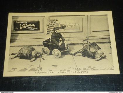 SAINT-LAURENT DU PONT - CONFISERIE GIRAUD - SUCHARD VELMA - TORTUE ATTELAGE CHOCOLAT - 38 ISERE (Q)