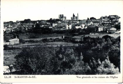CPA Saint Martin de Re Vue generale et les ruines de l Eglise