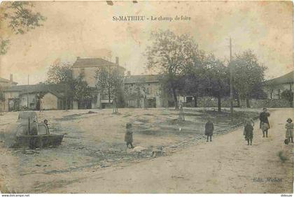 87 - Saint Mathieu - Le champ de foire - Animée - CPA - Oblitération de 1914 - Voir Scans Recto-Verso