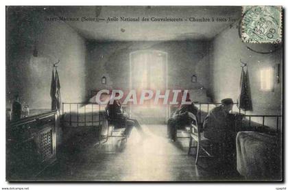 CPA Saint Maurice Asile National des Convalescents Chambre a trois lits Militaria