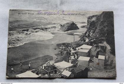 Cpa 1930, Saint Michel Chef Chef, la plage un jour de tempête, Loire atlantique 44