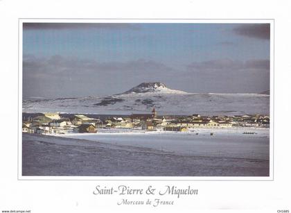 SAINT-PIERRE-et-MIQUELON : Vue sur l'ile en hiver
