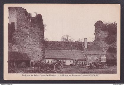 FRANCE, RPPC Postcard, Saint-Pierre-le-Moûtier, Château-Fort de Rosemont
