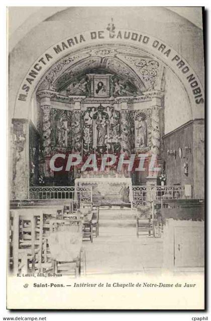 CPA Saint Pons Interieur de la Chapelle de Notre Dame du Jaur