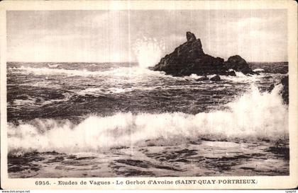 CPA Saint Quay Portrieux Etudes de Vagues Le Gerbot d Avoine