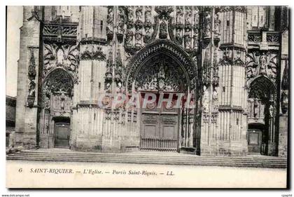 Saint Riquier CPA L'eglise Parvis Saint Riquis