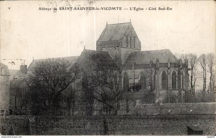 CPA Abbaye de Saint Sauveur le Vicomte L Eglise Cote Sud Est