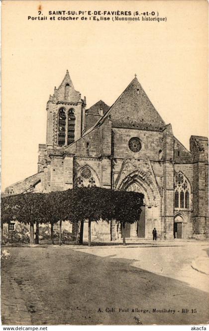 CPA SAINT-SULPICE-de-FAVIERES Portail et Clocher de l'Eglise (1354643)