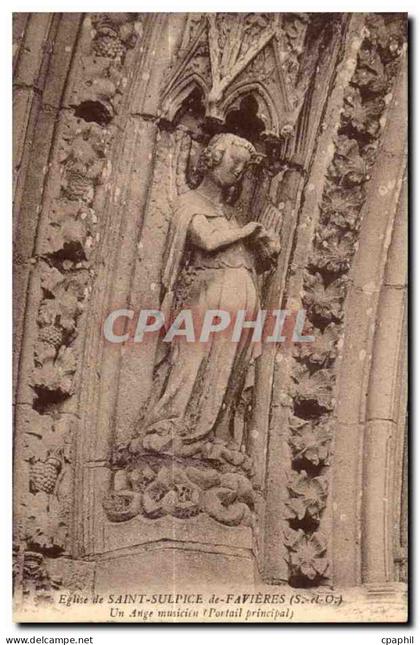 CPA Saint Sulpice De Favieres (S et O) Un Ange musicien (Portail principal)