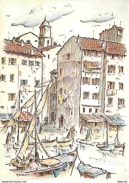 Carte Postale - 83 - Saint Tropez - Saint Tropez autrefois - Dessin de M Boulet - Art - Peinture - Tableau - CPM - Voir