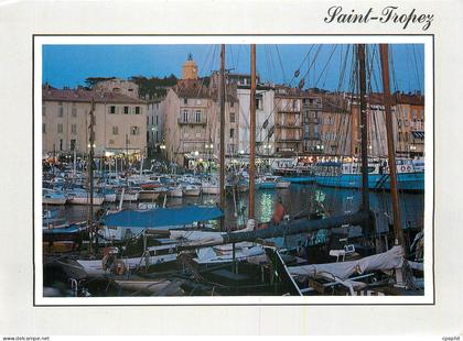 CPM Saint Tropez by night Bateaux