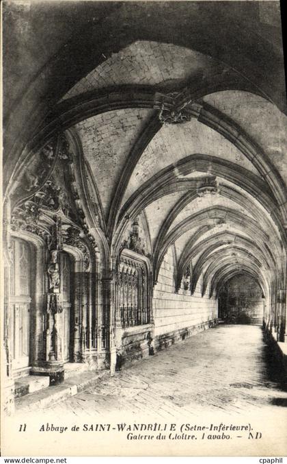 CPA Abbaye de Saint Wandrille Galerie du cloitre Lavabo