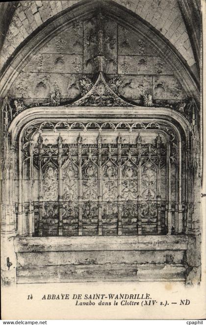 CPA Abbaye De Saint Wandrille Lavabo Dans Le Cloitre