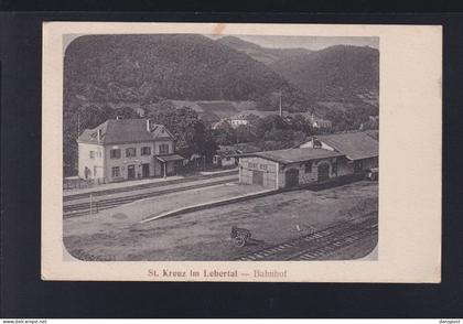 Frankreich France AK St. Kreuz im Lebertal Sainte-Croix-aux-Mines Bahnhof Gare