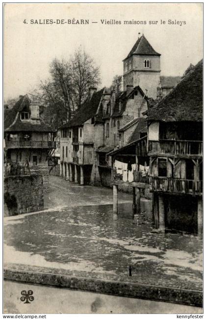 Salies de Bearn - Vielles maisons sur le Saleys