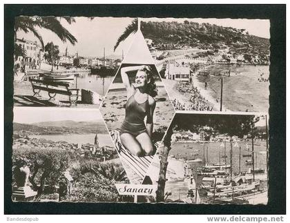 CPSM - Sanary sur Mer ( Multivues port plage vue générale pin up CAP 72)