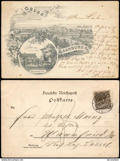 Saarburg Lothringen Sarrebourg Vorläufer AK  Kaserne   Lorraine 1894