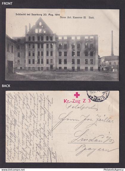 Vintage postcard France Saarburg Sarrebourg artillery barracks WWI Feldpost