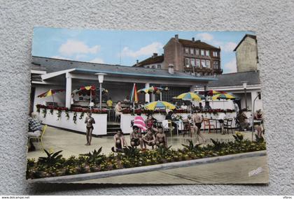 Cpm, Sarreguemines, le bar de la piscine, Moselle 57