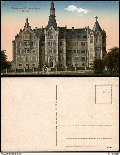 Saargemünd Sarreguemines Partie am Hospital (Krankenhaus) Ort in Lothringen 1910